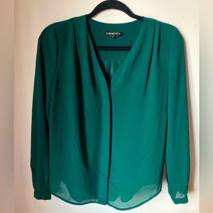 Women’s green blouse sheer long sleeve